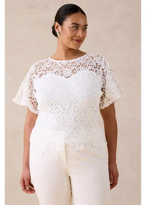 T-shirt &agrave; dentelle, bonprix