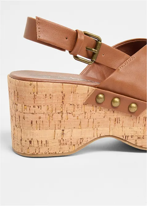 Keilsandaletten in Kork-Optik, bonprix