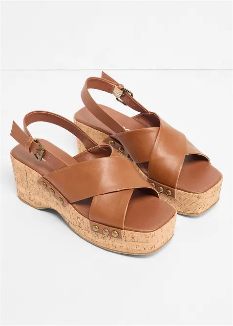 Keilsandaletten in Kork-Optik, bonprix