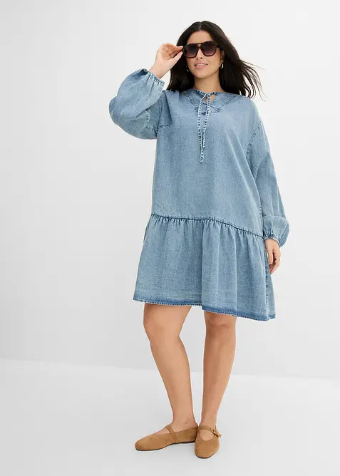 Lockeres Midikleid mit Leinen, bonprix