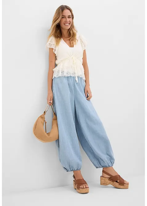 Haremshose aus leichtem Leinen-Mix, bonprix