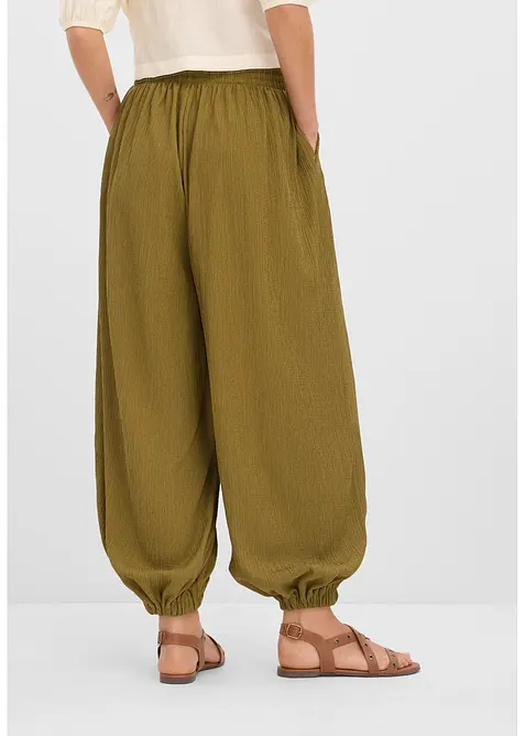 Haremshose aus strukturiertem Cr&ecirc;pe, bonprix