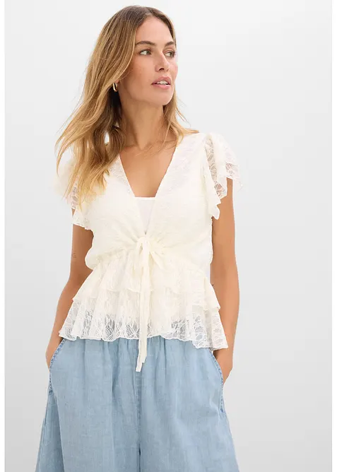 Kurzes Spitzenshirt, bonprix