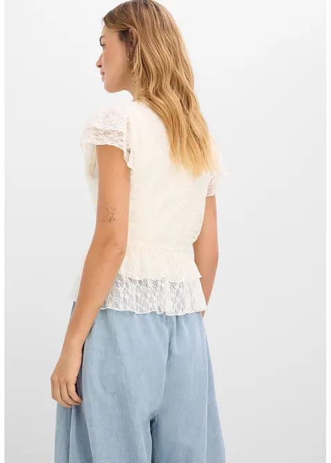 Kurzes Spitzenshirt, bonprix