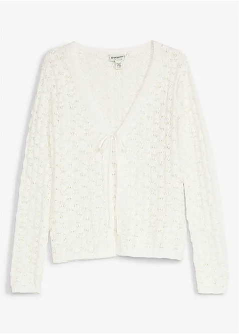 Gilet en maille ajour&eacute;e 100% coton, bonprix