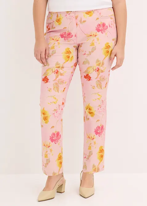 Pantalon extensible &agrave; imprim&eacute; floral, bonprix