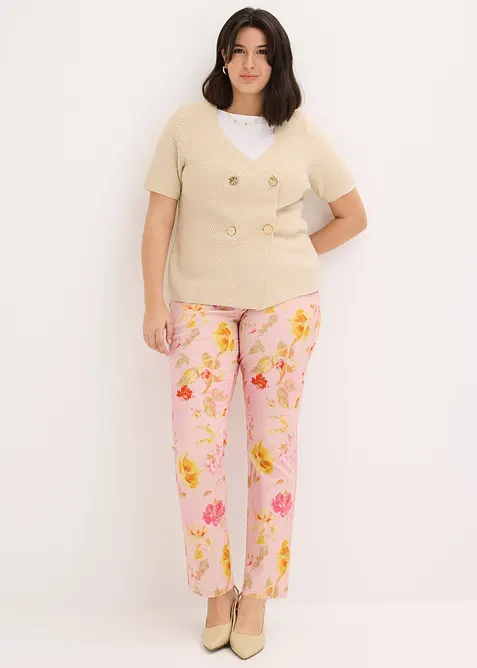 Pantalon extensible &agrave; imprim&eacute; floral, bonprix