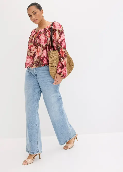 Blouse &agrave; base effet boule, bonprix