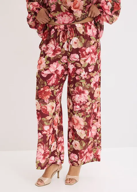 Pantalon large &agrave; pinces, bonprix