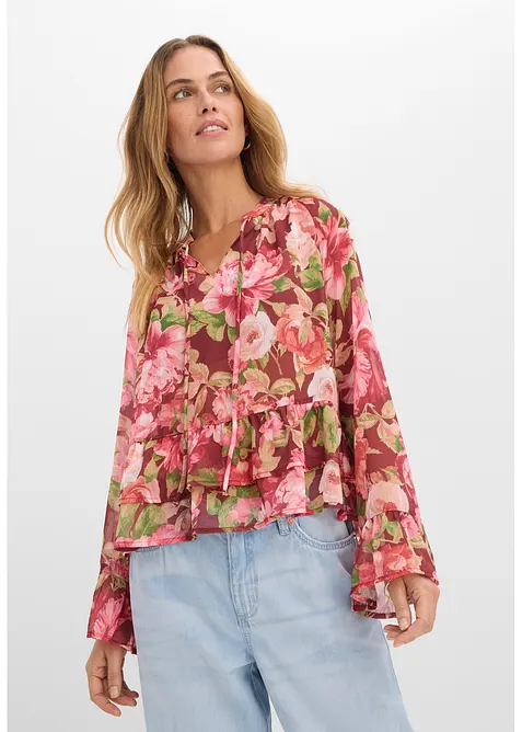 Chiffonbluse mit Volants, bonprix