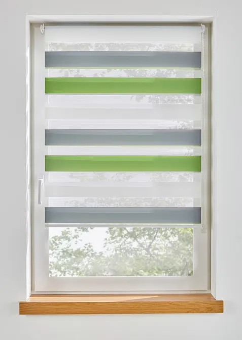 Store enrouleur double &agrave; rayures color&eacute;es, bonprix