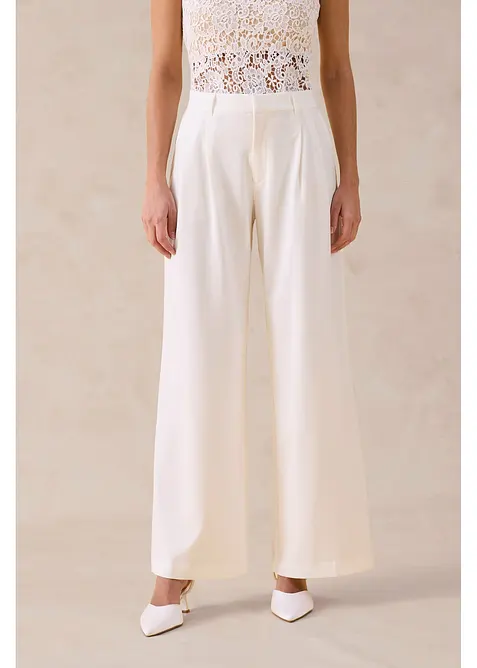 Pantalon large &agrave; pinces, bonprix