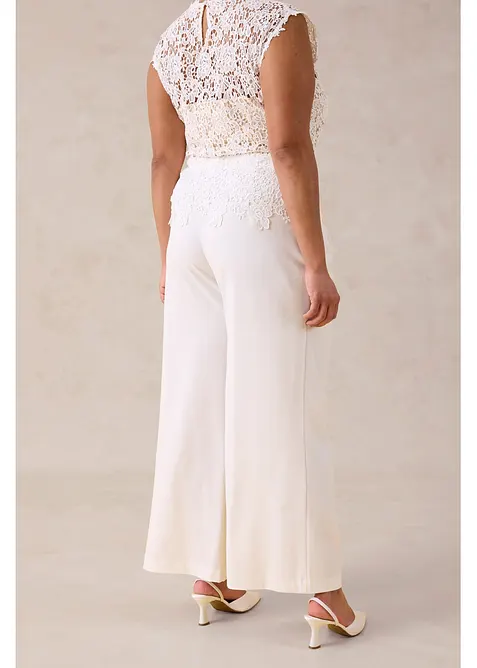 Pantalon large &agrave; pinces, bonprix