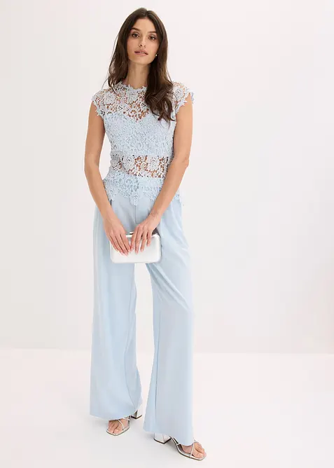 Pantalon large &agrave; pinces, bonprix