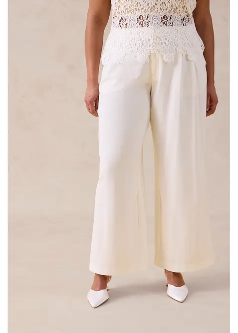 Pantalon large &agrave; pinces, bonprix