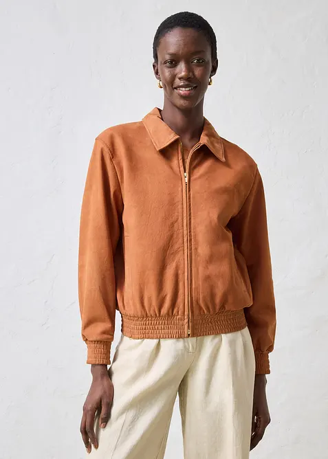 Blouson en cuir velours, bonprix