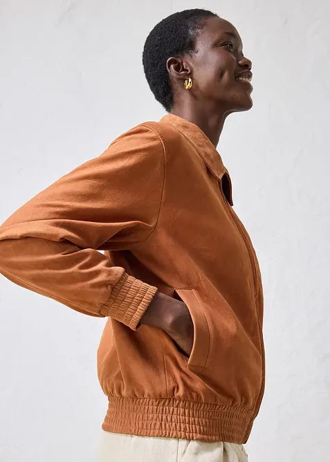 Blouson en cuir velours, bonprix