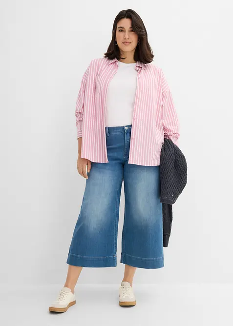 Jupe-culotte 7/8 en jean extensible ultra-doux, bonprix