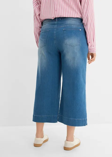 Jupe-culotte 7/8 en jean extensible ultra-doux, bonprix
