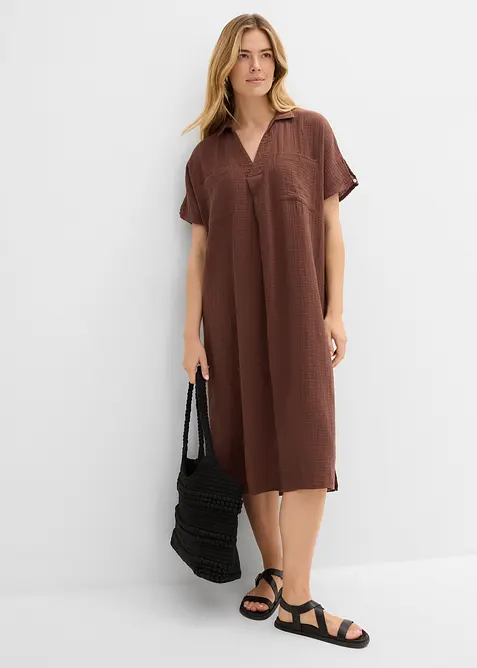 Kaftan-Kleid aus weichem Musselin, bonprix