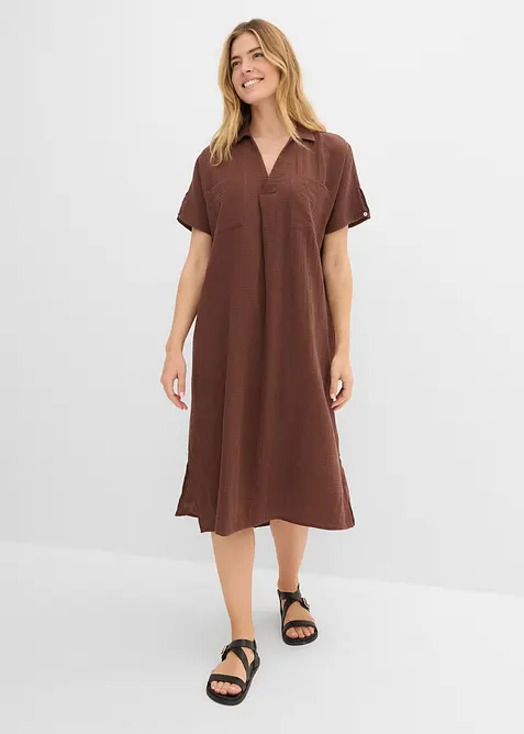 Kaftan-Kleid aus weichem Musselin, bonprix