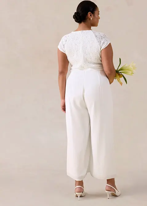 Overall aus feinem Chiffon mit Spitze, bonprix