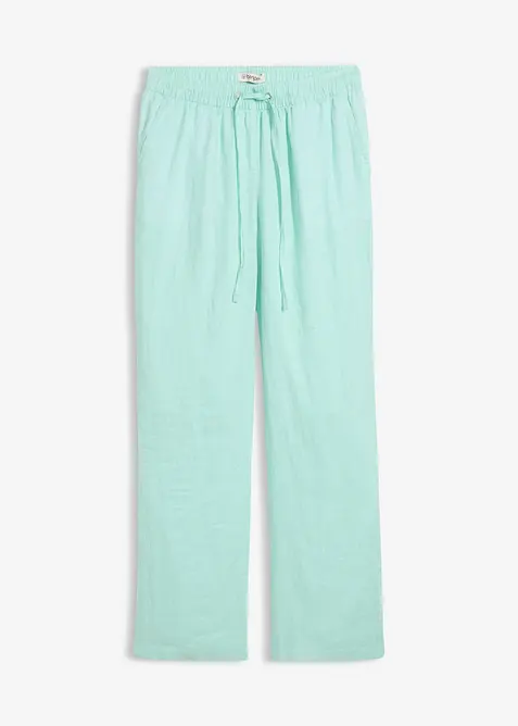 Pantalon taille &eacute;lastiqu&eacute;e 100% lin, bonprix