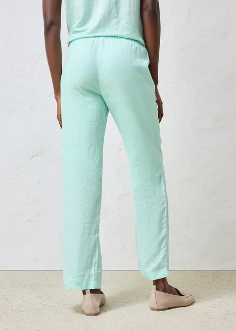 Pantalon taille &eacute;lastiqu&eacute;e 100% lin, bonprix