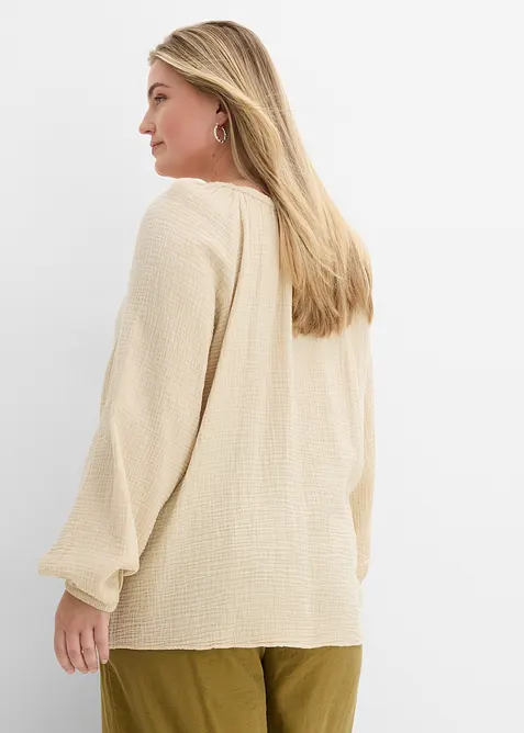 Blouse ample en gaze de coton, bonprix