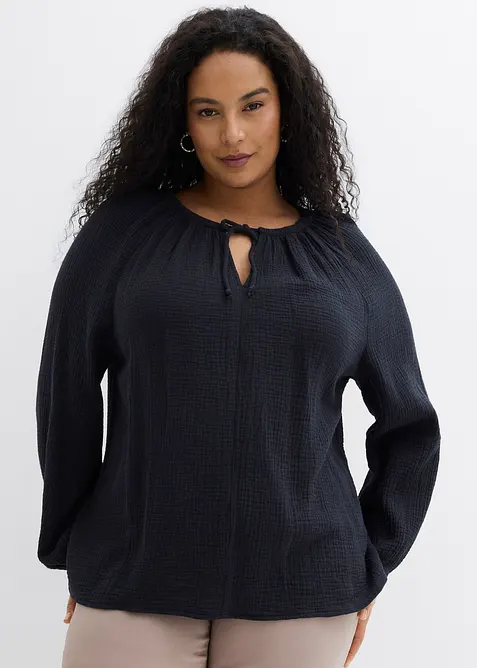 Blouse ample en gaze de coton, bonprix