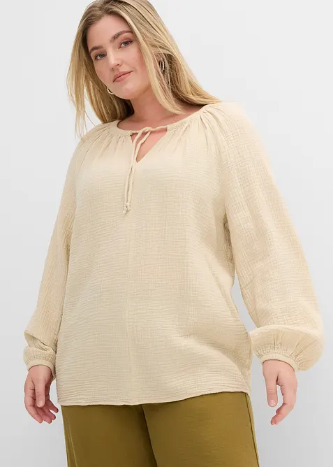 Blouse ample en gaze de coton, bonprix