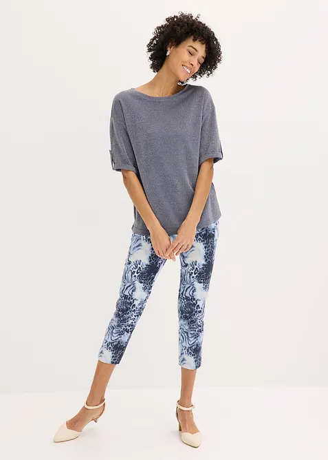 Glitzer Viskose-Shirt mit Glanzdruck, bonprix