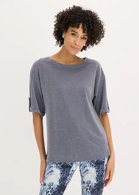 Glitzer Viskose-Shirt mit Glanzdruck, bonprix