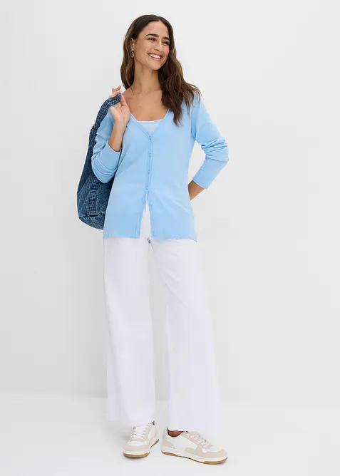 Gilet boutonn&eacute; en maille fine, bonprix