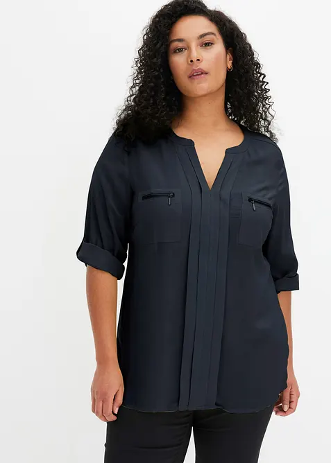 Tunikabluse aus flie&szlig;ender Viskose, bonprix