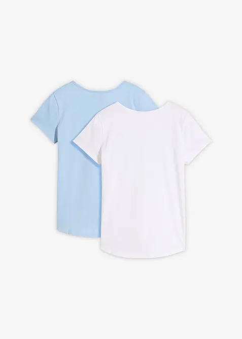 T-Shirt mit Bio-Baumwolle (2er Pack), bonprix