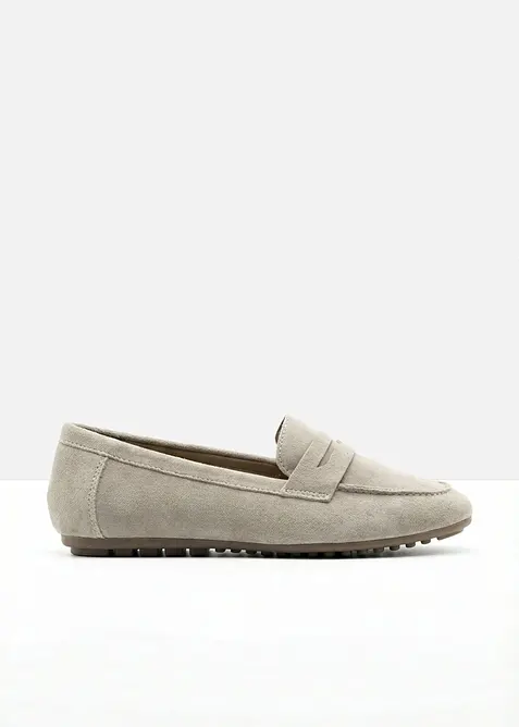 Mocassins en cuir velours, bonprix
