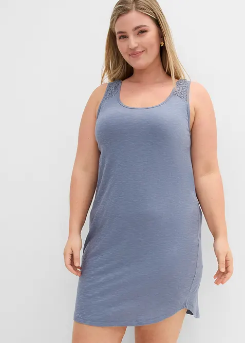 Shirtkleid aus Baumwolle mit Spitze, bonprix