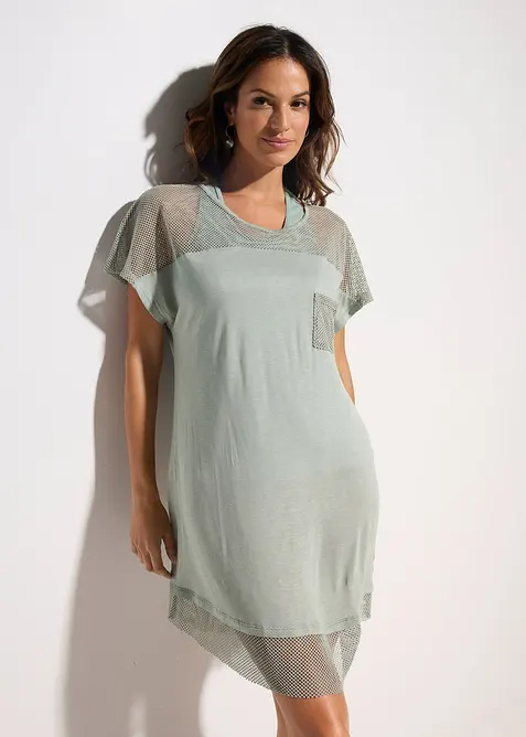 T-shirt long de plage en viscose fluide, bonprix