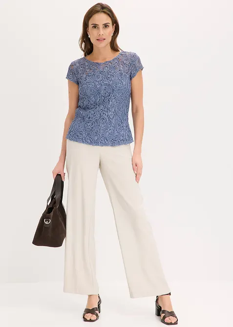 Blouse manches courtes en dentelle, bonprix