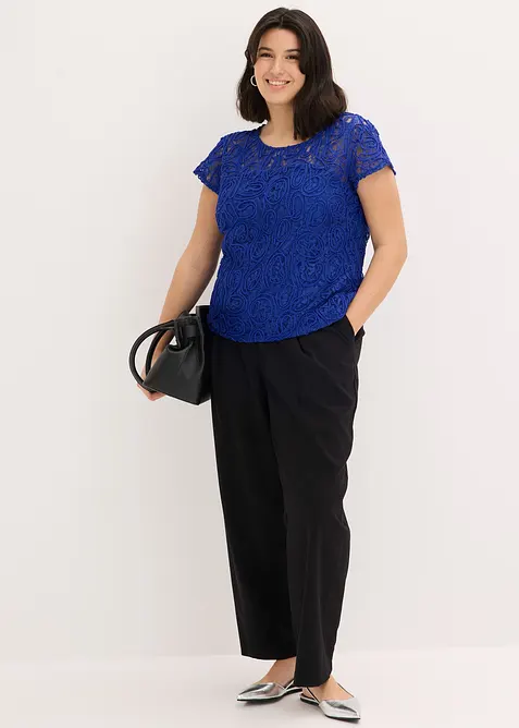 Blouse manches courtes en dentelle, bonprix