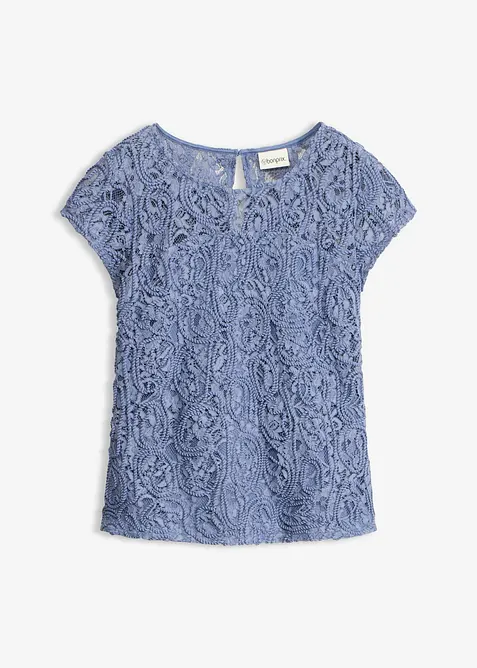 Blouse manches courtes en dentelle, bonprix