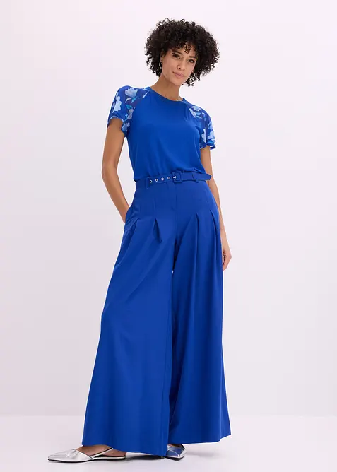 Shirt mit Chiffon&auml;rmeln, bonprix