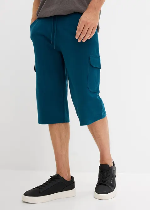 Long-Sweat-Cargobermuda aus reiner Baumwolle, bonprix