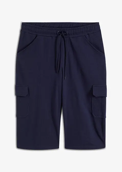 Bermuda cargo long en sweat 100% coton, regular, bonprix