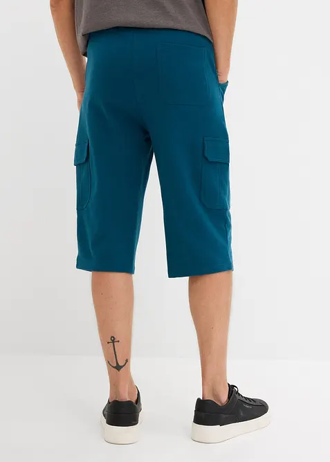 Long-Sweat-Cargobermuda aus reiner Baumwolle, bonprix