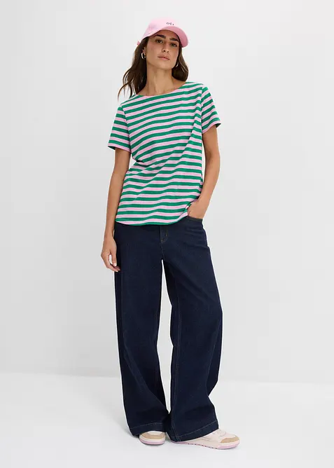 T-shirt &agrave; encolure bateau, bonprix