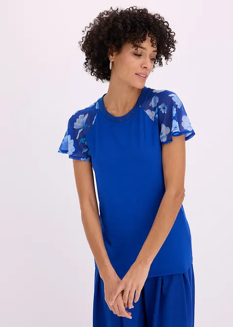 Shirt mit Chiffon&auml;rmeln, bonprix