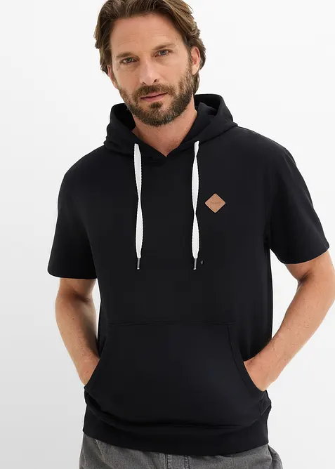 Sweat &agrave; capuche, manches courtes, bonprix