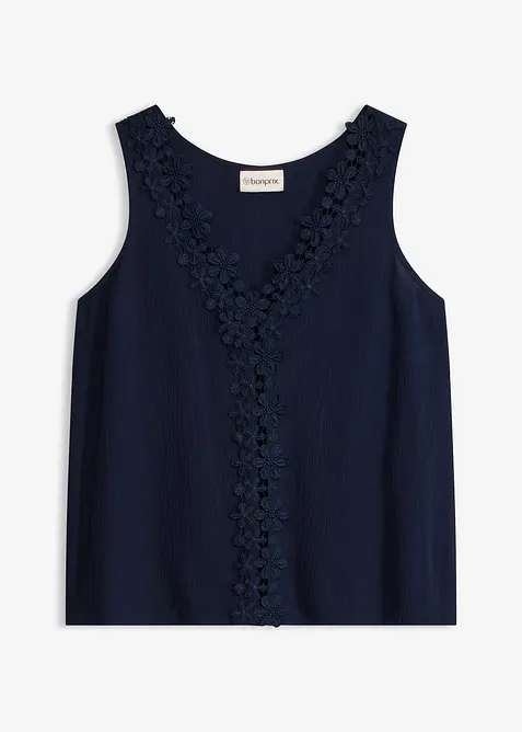 Blusentop aus strukturiertem Crinkle, bonprix